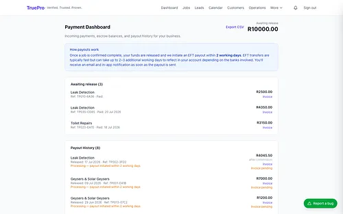 Invoicing & Protected Payments screenshot
